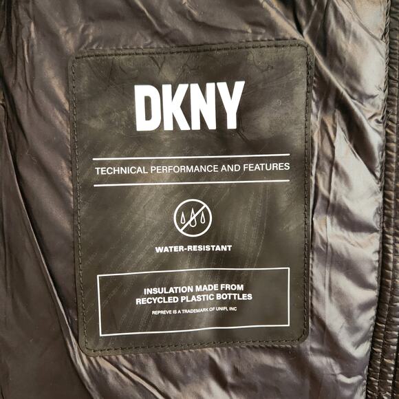 DKNY Women's Size Medium Black‎ Recycled Material Puffer Jacket NWT - Picture 4 of 7